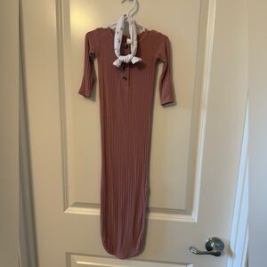 Lou Lou newborn knotted gown + headband bow